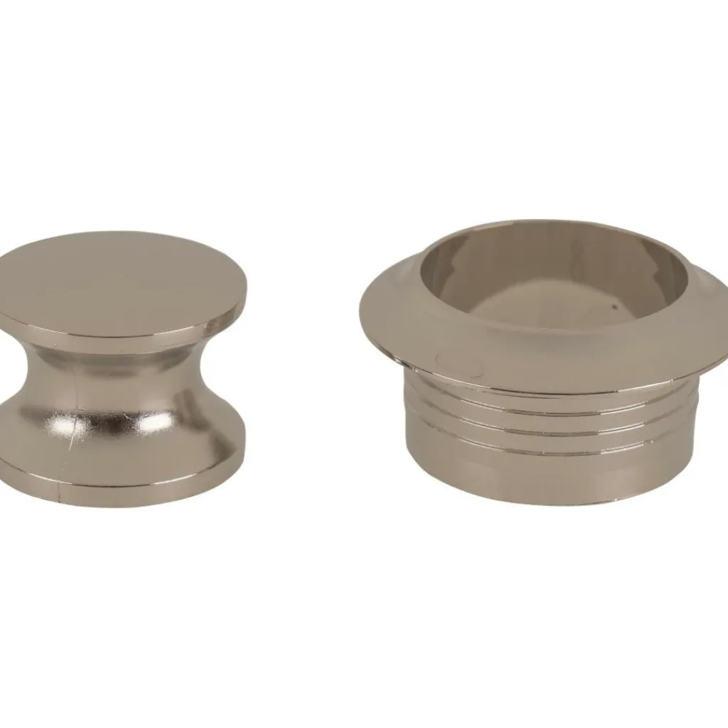 Pushlock Drukknop en buitenring gepolijst vernikkeld< Hang- & Sluitwerk