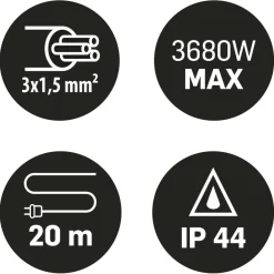 Q-Link Verlengkabel 3 x 1.5 mm² 20 meter< Camping Elektra