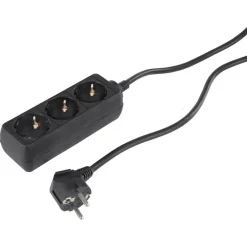 Camping Elektra-Q-Link 3-voudige stekkerdoos zwart 1,5 meter