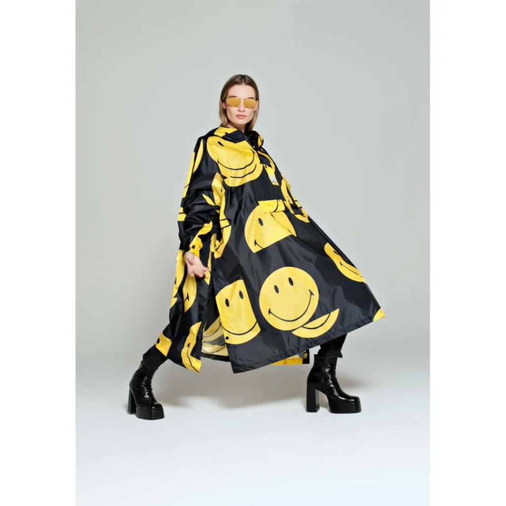 Rainkiss All Smiles X Smiley regenponcho black< Regenkleding & -Laarzen