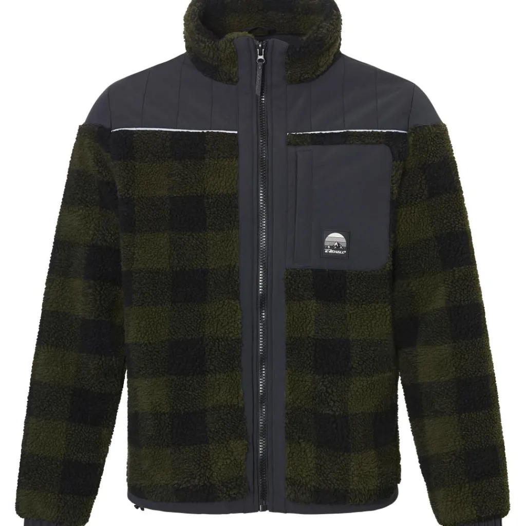 Ski Vesten|Wintersport-Rehall RITCHALL-R fleece vest heren olive check