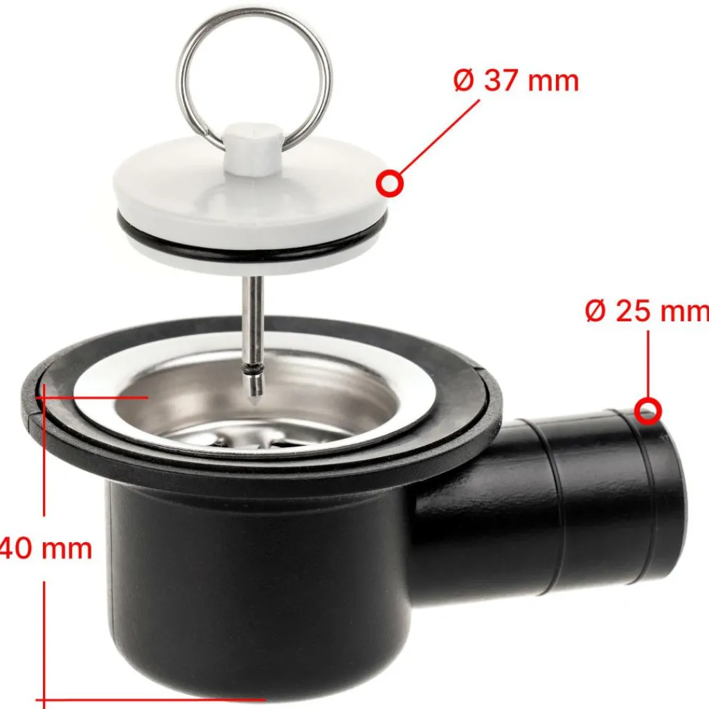 Reich haakse afvoerplug 39 mm< Tankdoorvoeren & Afvoerpluggen