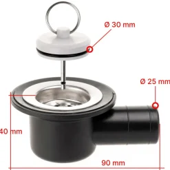 Reich haakse afvoerplug 33 mm< Tankdoorvoeren & Afvoerpluggen