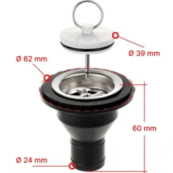 Tankdoorvoeren & Afvoerpluggen-Reich rechte afvoerplug 39 mm