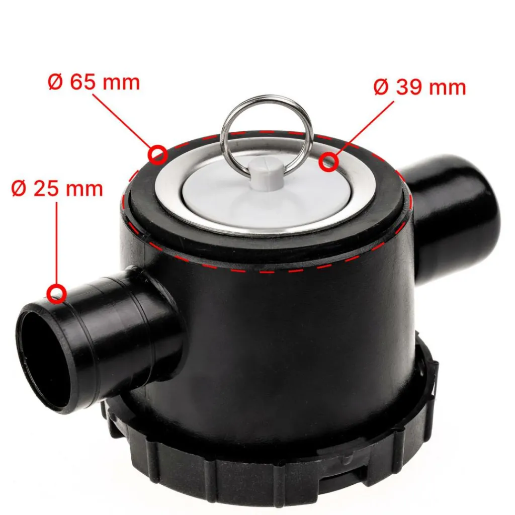 Tankdoorvoeren & Afvoerpluggen-Reich Sifon dubbele afvoerplug met RVS zeefje en afsluit