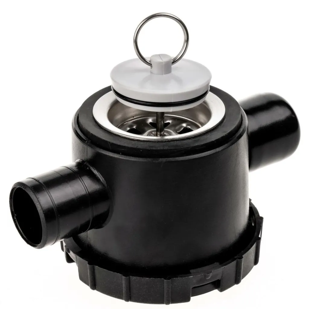 Tankdoorvoeren & Afvoerpluggen-Reich Sifon dubbele afvoerplug met RVS zeefje en afsluit