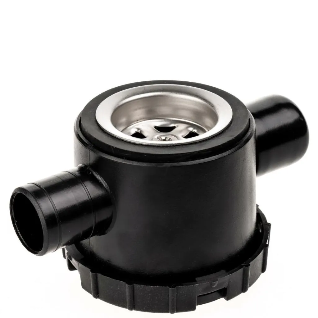 Tankdoorvoeren & Afvoerpluggen-Reich Sifon dubbele afvoerplug met RVS zeefje en afsluit