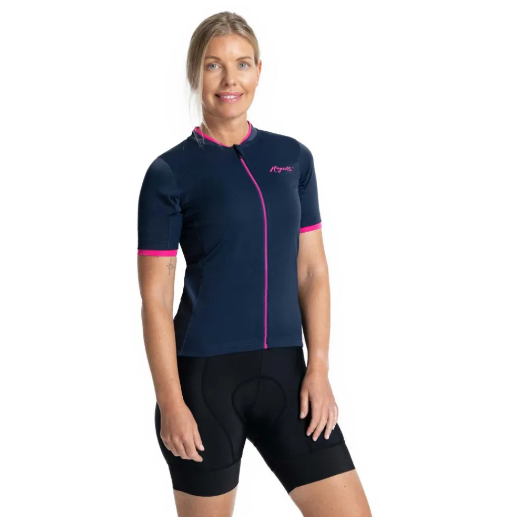 Rogelli Essential fietsshirt dames blauw roze< Fietskleding