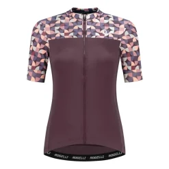 Fietskleding-Rogelli Essential Graphic fietsshirt dames bordeaux coral