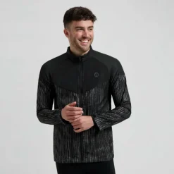 Hardloopkleding-Rogelli Essential Hi Vis hardloopjack heren zwart reflection