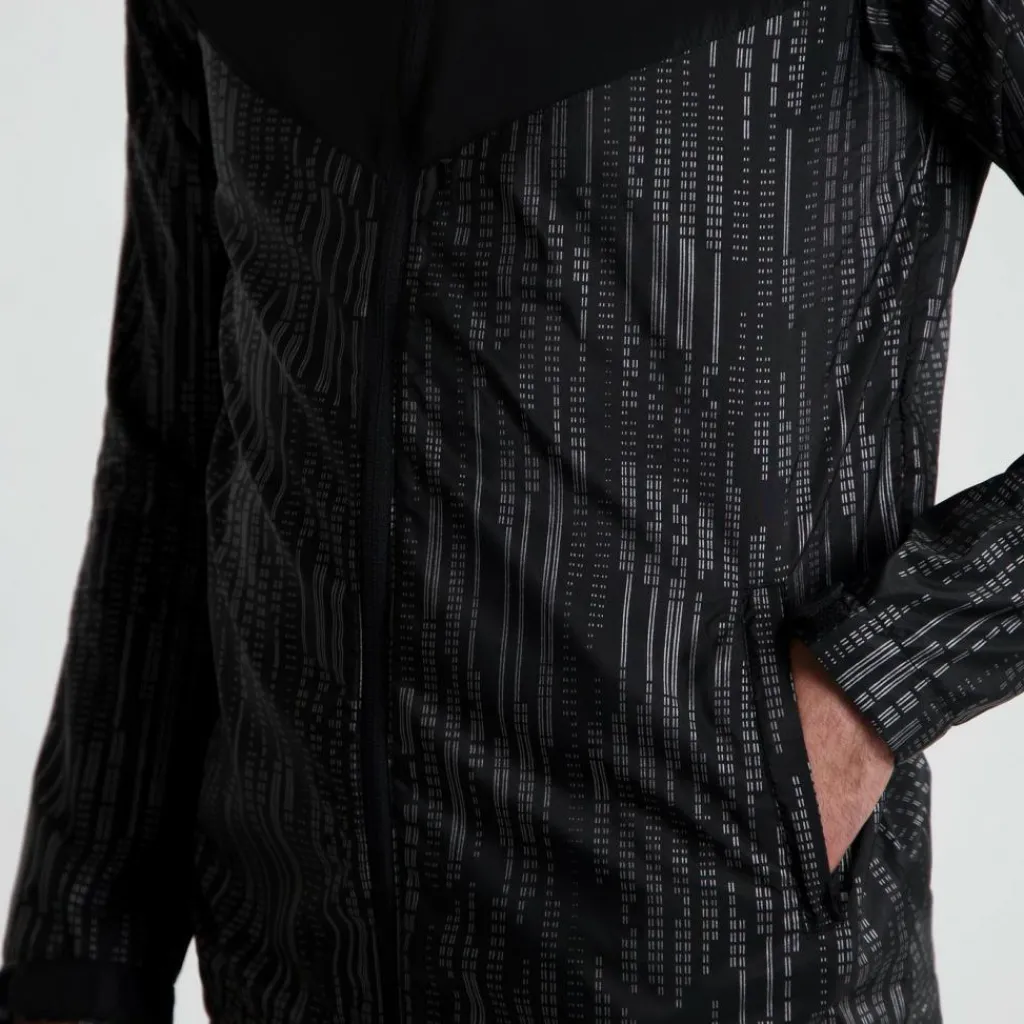 Hardloopkleding-Rogelli Essential Hi Vis hardloopjack heren zwart reflection