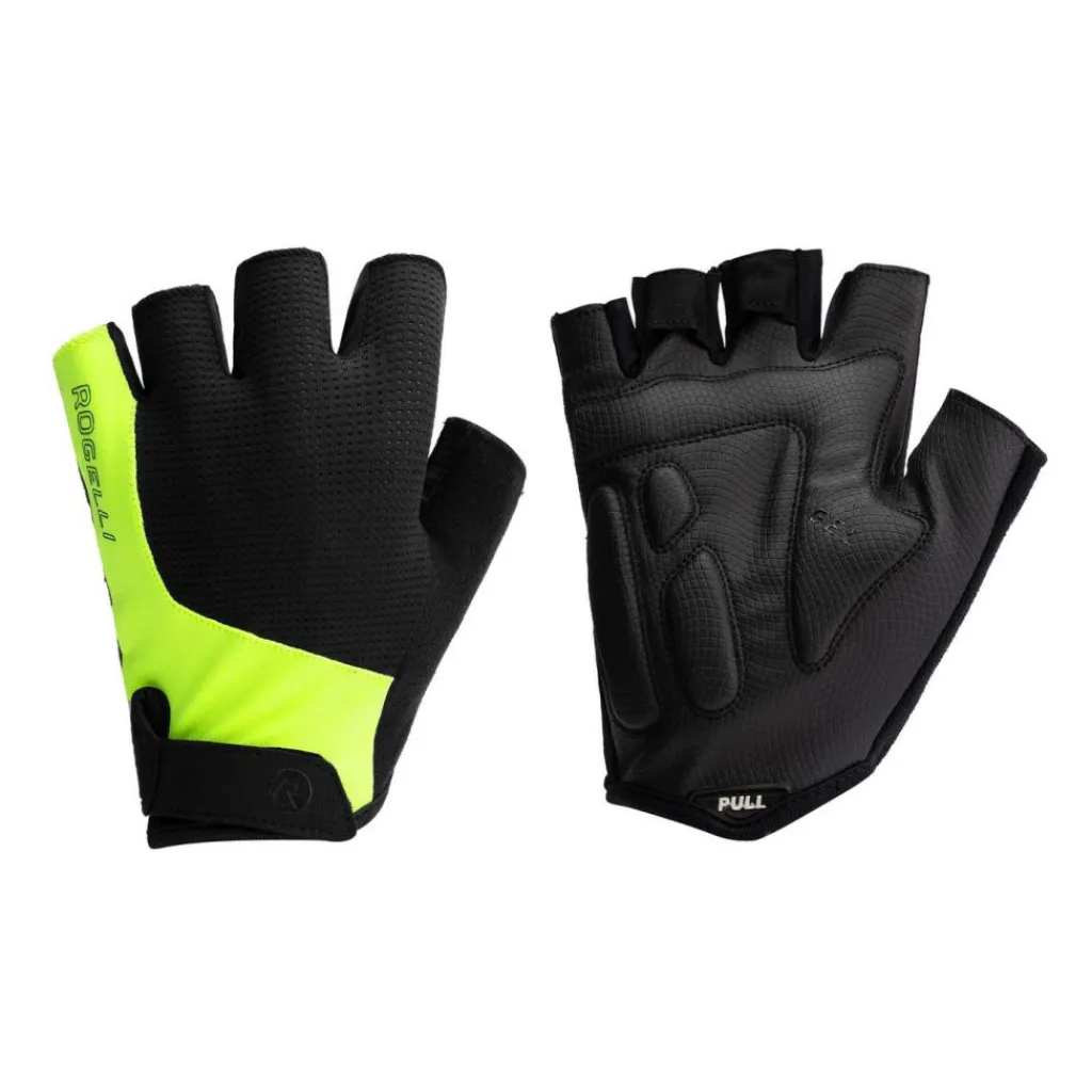 Fietskleding-Rogelli Essentials fietshandschoenen heren zwart fluor geel