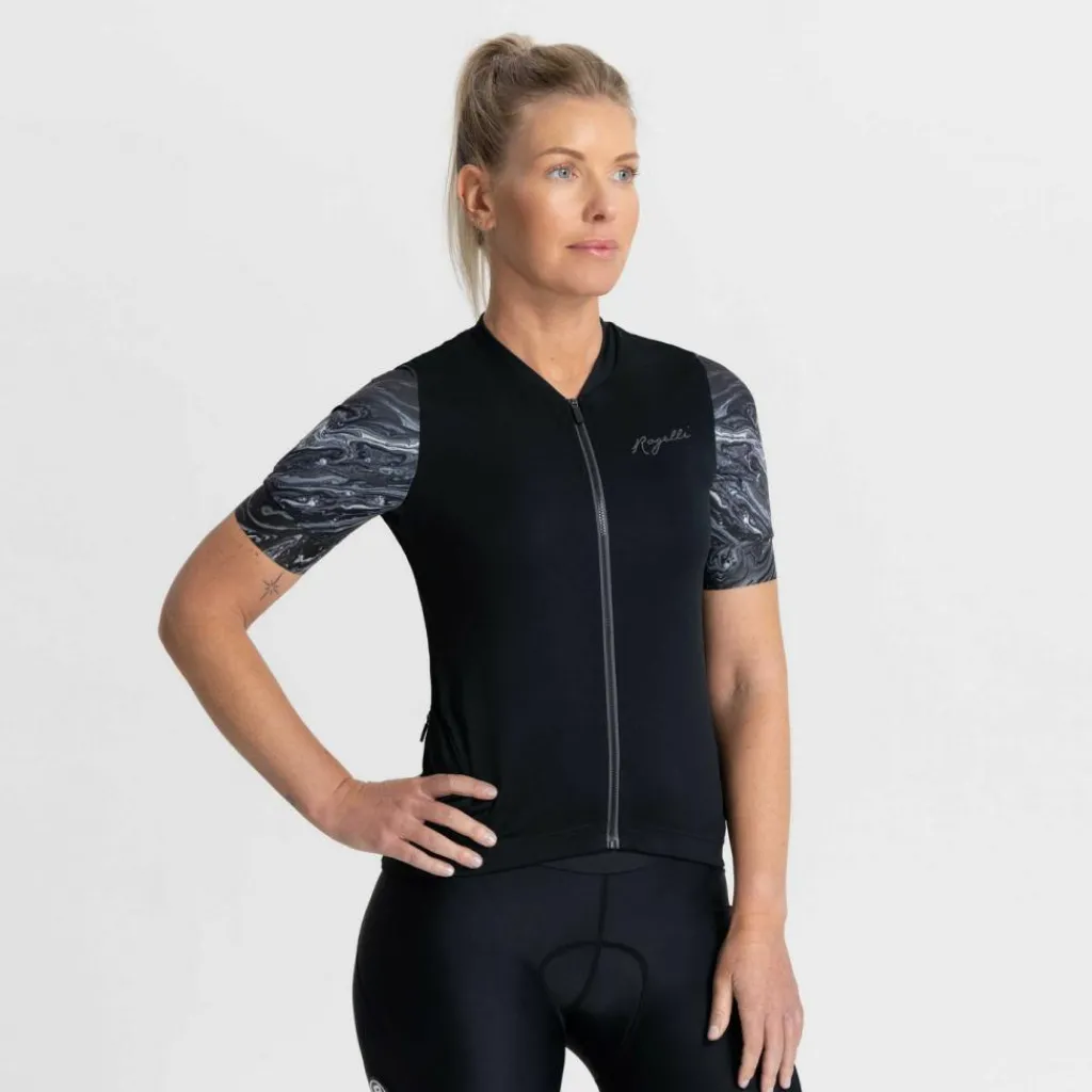 Fietskleding-Rogelli Liquid fietsshirt dames zwart grijs