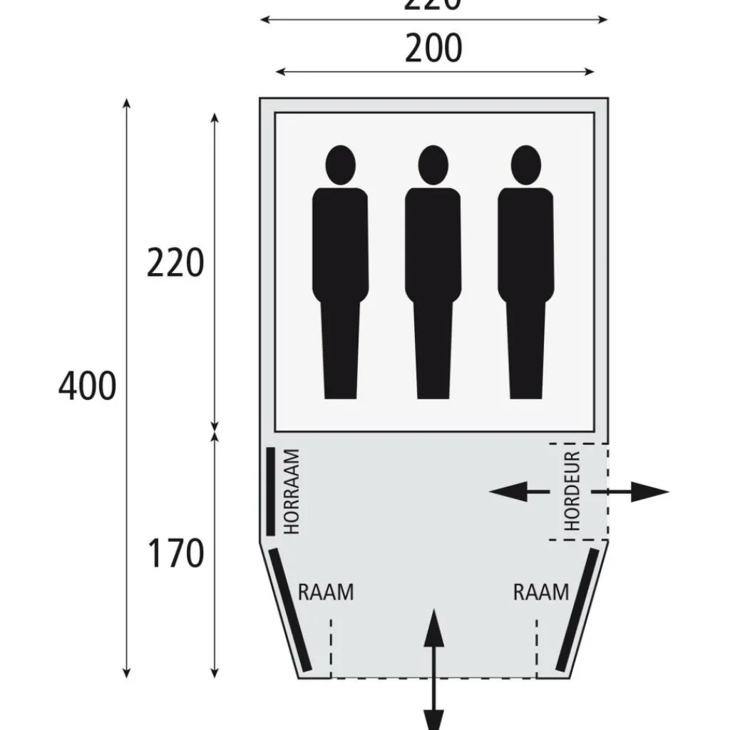 Safarica Blackhawk 220 tunneltent grey< 3-Persoons Tent|Tunneltenten