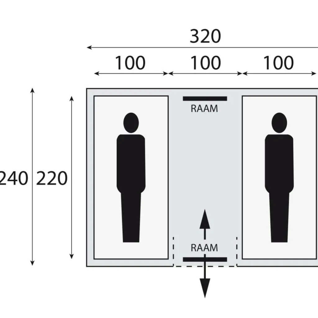 2-Persoons Tent|Tunneltenten-Safarica Chicco 2 vis-à-vis tent dark shadow grey