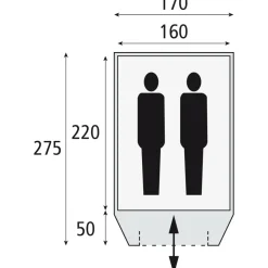 Safarica Dakar 170 TC koepeltent beige anthracite< 2-Persoons Tent|Tunneltenten