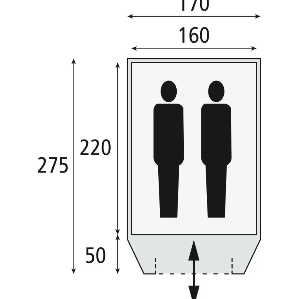 Safarica Dakar 170 TC koepeltent beige anthracite< 2-Persoons Tent|Tunneltenten