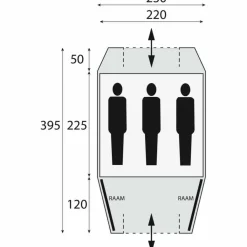 Safarica Kenia 230 TC koepeltent beige< 3-Persoons Tent|Tunneltenten