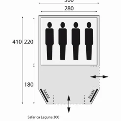 Safarica Laguna 300 koepeltent grey< 4-Persoons Tent|Tunneltenten