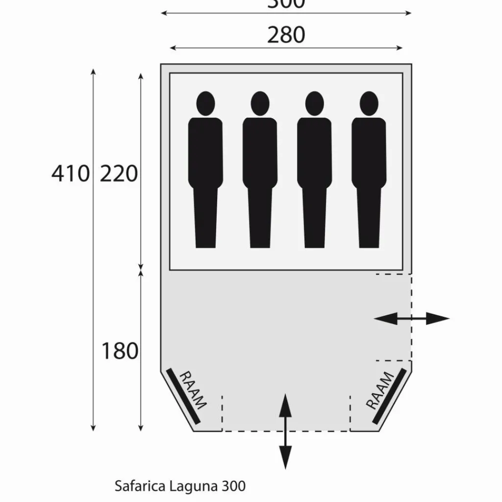 Safarica Laguna 300 koepeltent grey< 4-Persoons Tent|Tunneltenten