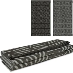 Safarica Safarimat buitenkleed 270 x 500 cm lacrimal black grey< Buitenkleden & Tenttapijten