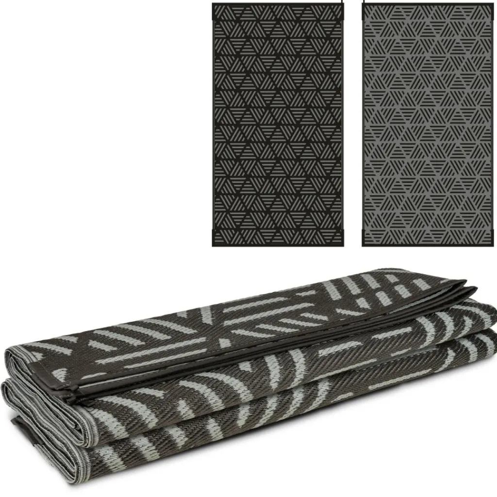 Safarica Safarimat buitenkleed 270 x 500 cm lacrimal black grey< Buitenkleden & Tenttapijten