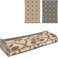 Safarica Safarimat buitenkleed 270 x 400 cm tiles grey beige< Buitenkleden & Tenttapijten