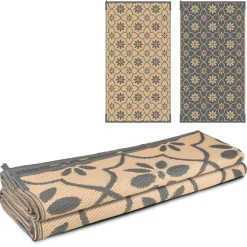 Buitenkleden &Amp; Tenttapijten-Safarica Safarimat buitenkleed 270 x 500 cm tiles grey  beige