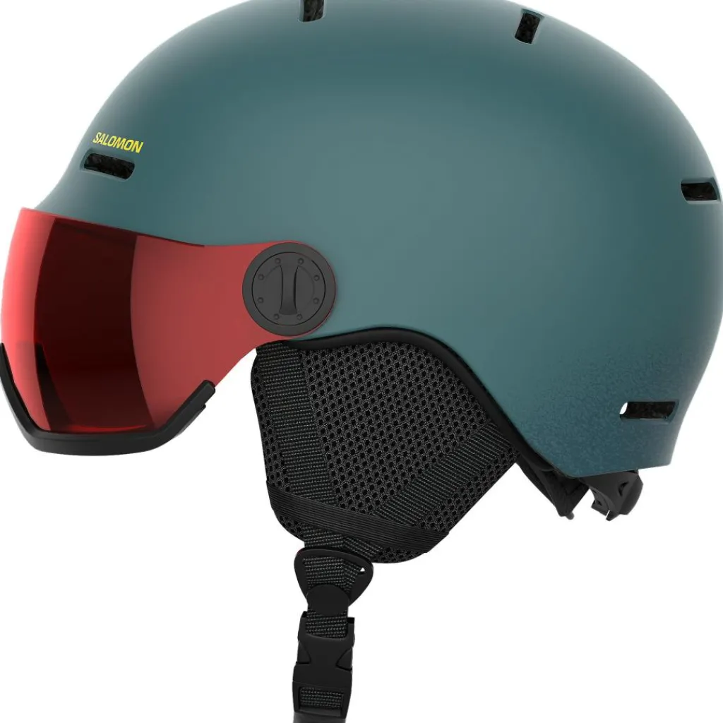 Skihelmen|Wintersport-Salomon Orka Visor skihelm junior north atlantic