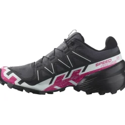Hardloopschoenen-Salomon Speedcross 6 hardloopschoenen dames ebony white berry