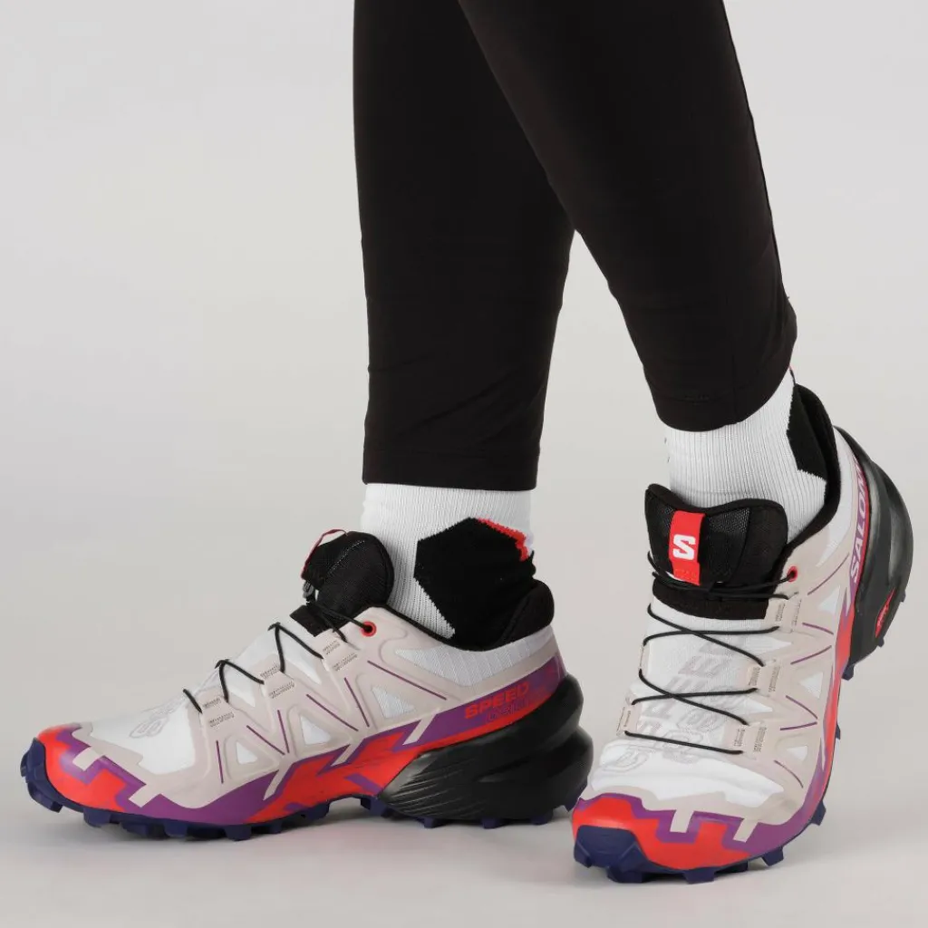 Salomon Speedcross 6 hardloopschoenen dames white sparkling grape< Hardloopschoenen