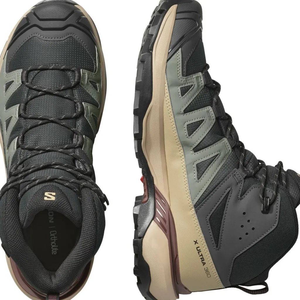 Wandelen|Wandelschoenen-Salomon X ULTRA 360 GORE-TEX wandelschoenen heren phantom desert tan rum raisin