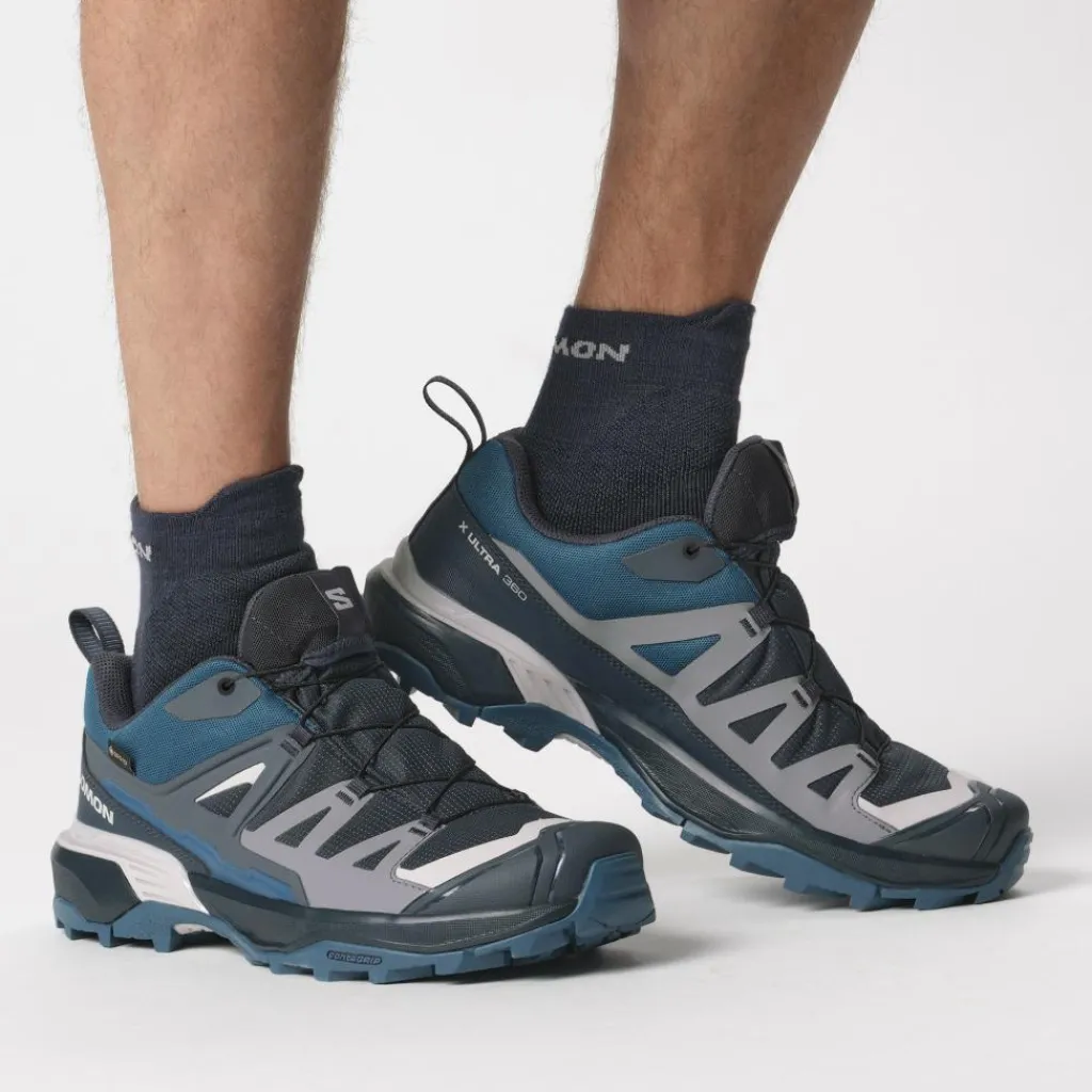 Wandelen|Wandelschoenen-Salomon X Ultra 360 GTX Lo wandelschoenen heren carbon india ink deep dive
