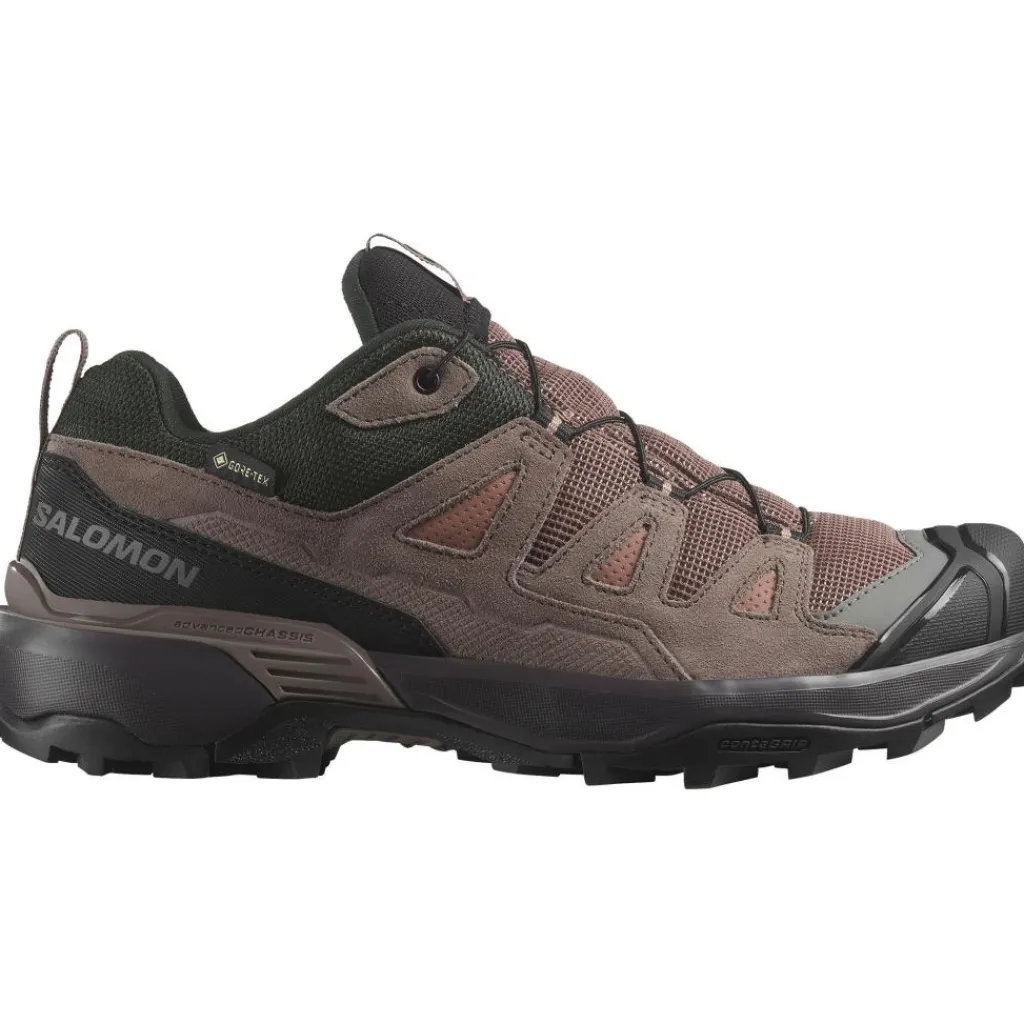 Wandelen|Wandelschoenen-Salomon X ULTRA 360 LEATHER GORE-TEX wandelschoenen dames cognac peppercorn black