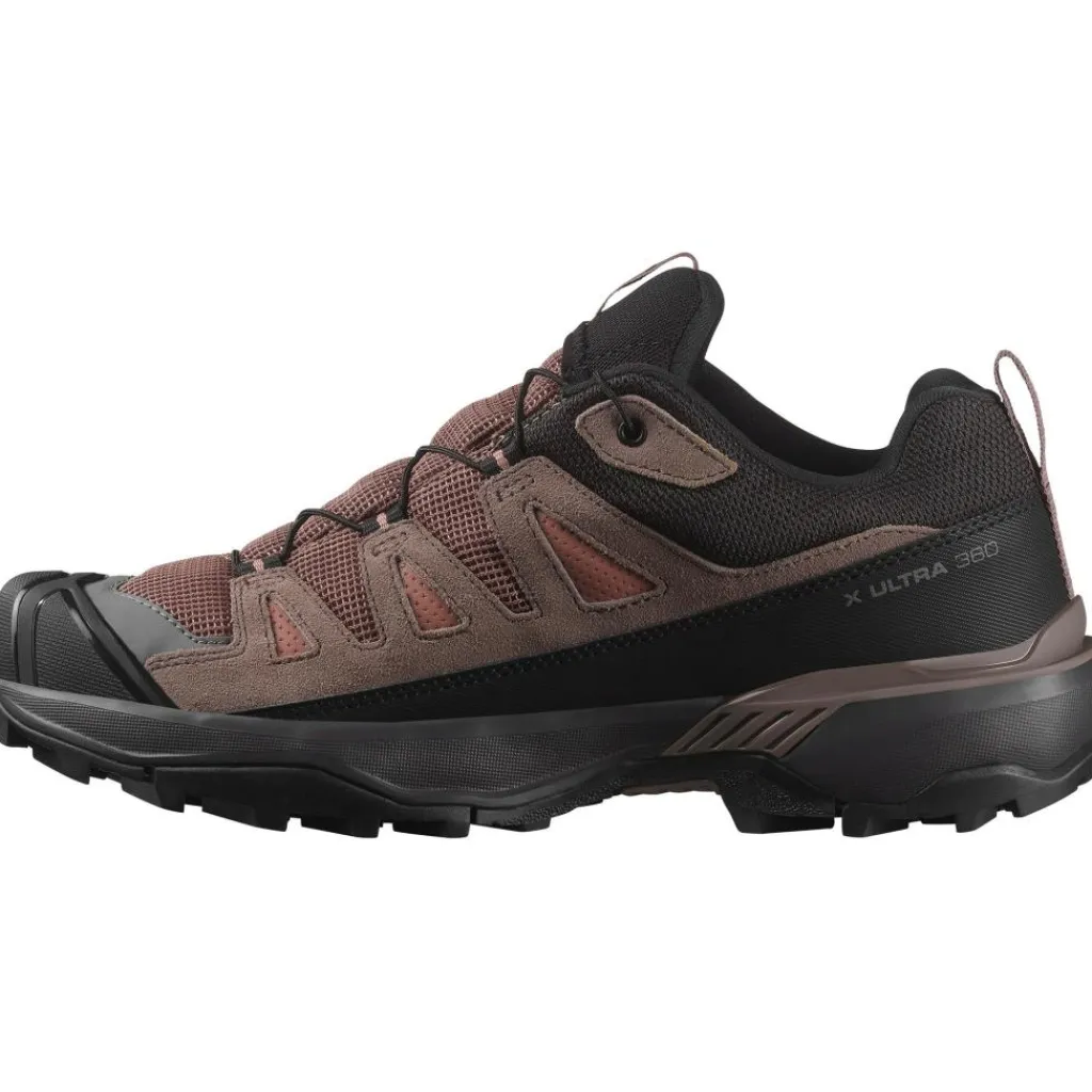 Wandelen|Wandelschoenen-Salomon X ULTRA 360 LEATHER GORE-TEX wandelschoenen dames cognac peppercorn black