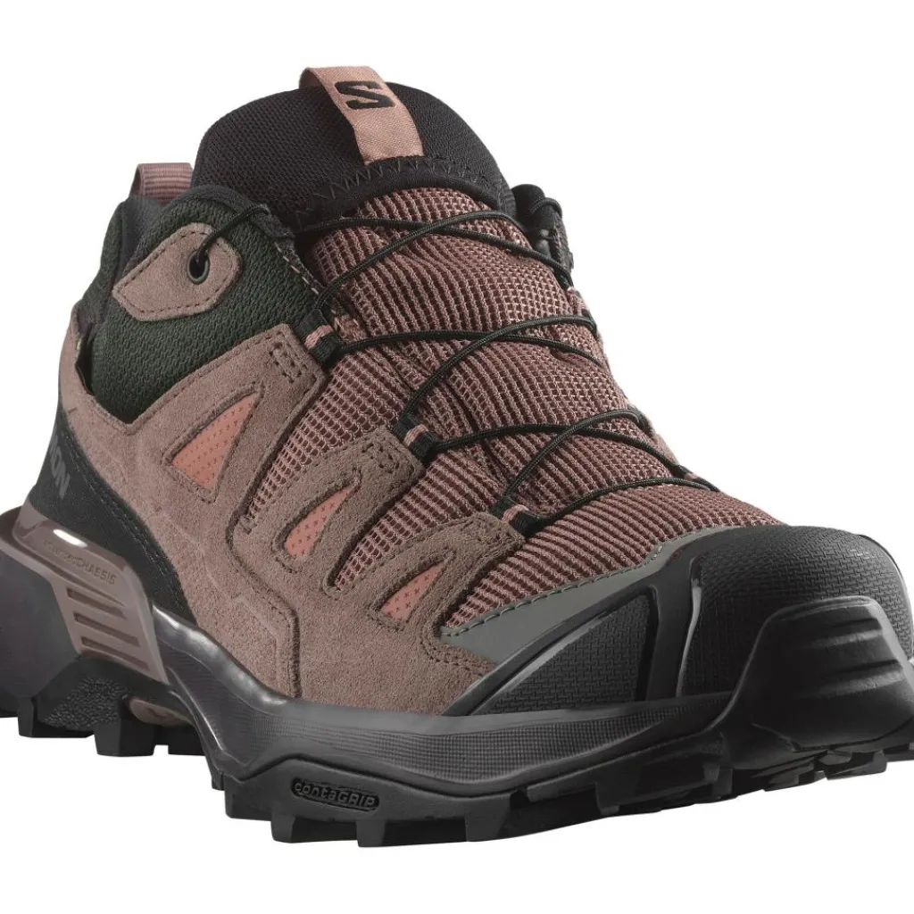 Wandelen|Wandelschoenen-Salomon X ULTRA 360 LEATHER GORE-TEX wandelschoenen dames cognac peppercorn black