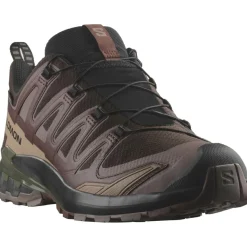 Hardloopschoenen-Salomon XA PRO 3D V9 GORE-TEX hardloopschoenen heren black coffee rum raisin olive night