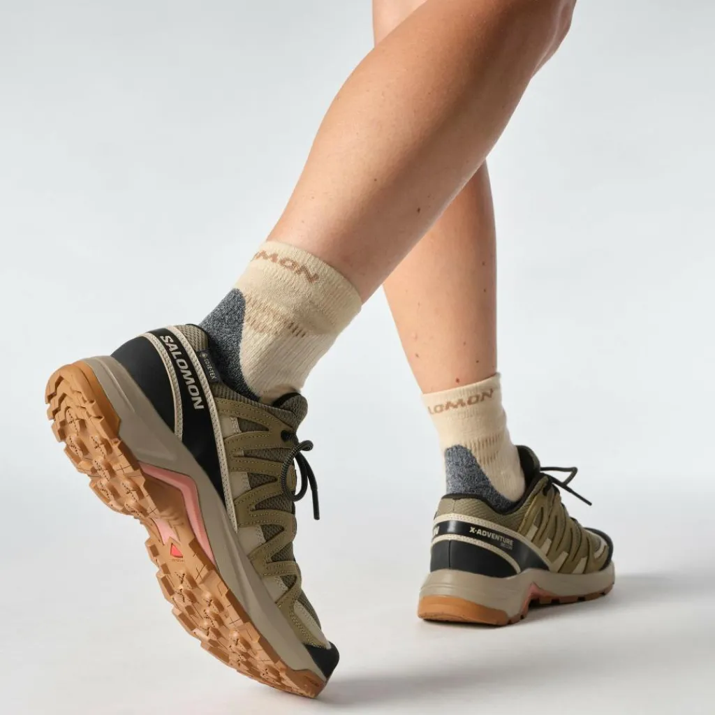Salomon X-ADVENTURE RECON GORE-TEX wandelschoenen dames falcon desert tan hyma pink< Wandelen|Wandelschoenen