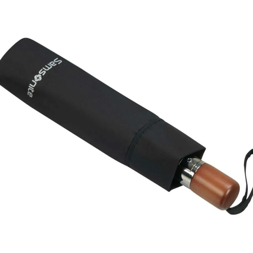 Samsonite Wood Classic S paraplu black< Paraplu's