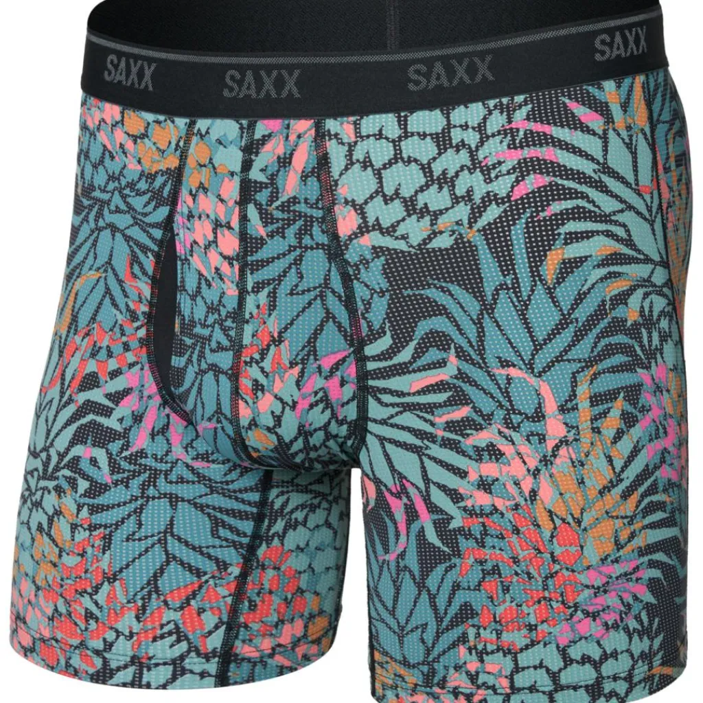 Sportondergoed-SAXX Quest Quick-Dry Mesh onderbroek heren pineapple patch-multi