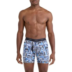 SAXX Quest Quick-Dry Mesh onderbroek heren winter angler-blue< Sportondergoed