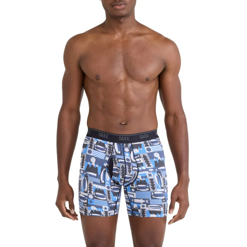 SAXX Quest Quick-Dry Mesh onderbroek heren winter angler-blue< Sportondergoed