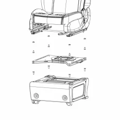 Scopema V3 Mercedes Vito-Viano vanaf 2015 en Mercedes Sprinter vanaf 2018 draaiplateau bijrijder< Draaiplateaus