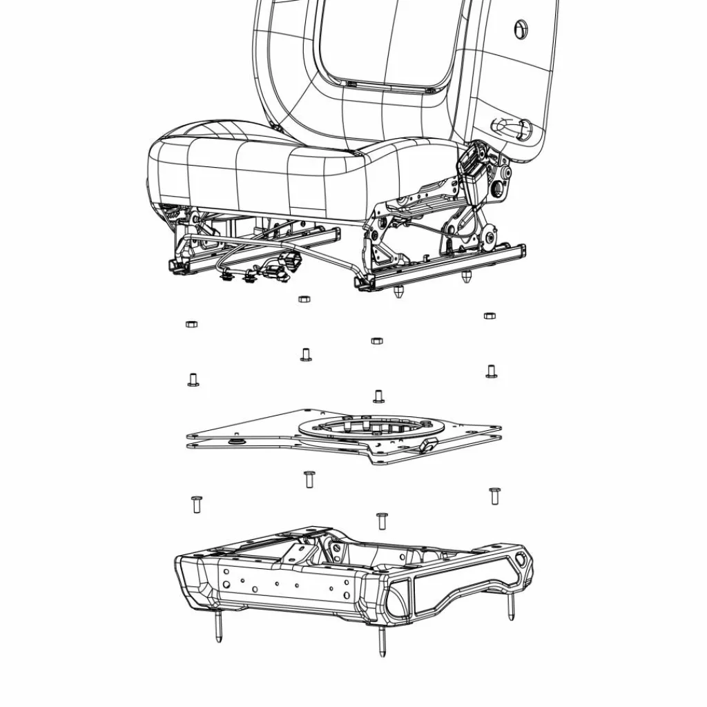 Scopema V3 Renault Trafic Opel Vivaro vanaf 2014 draaiplateau bijrijder< Draaiplateaus