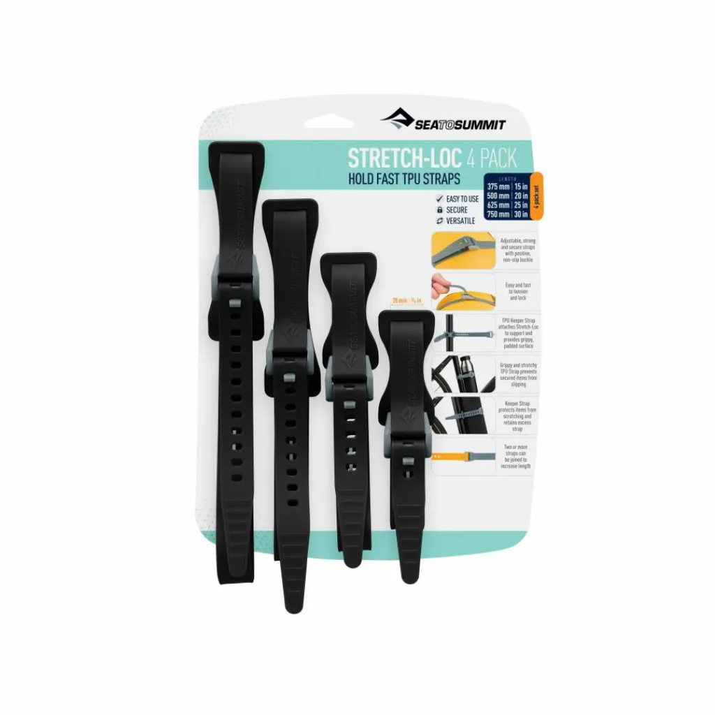 Overige Accessoires-Sea To Summit Stretch-Loc TPU straps black per 4 stuks
