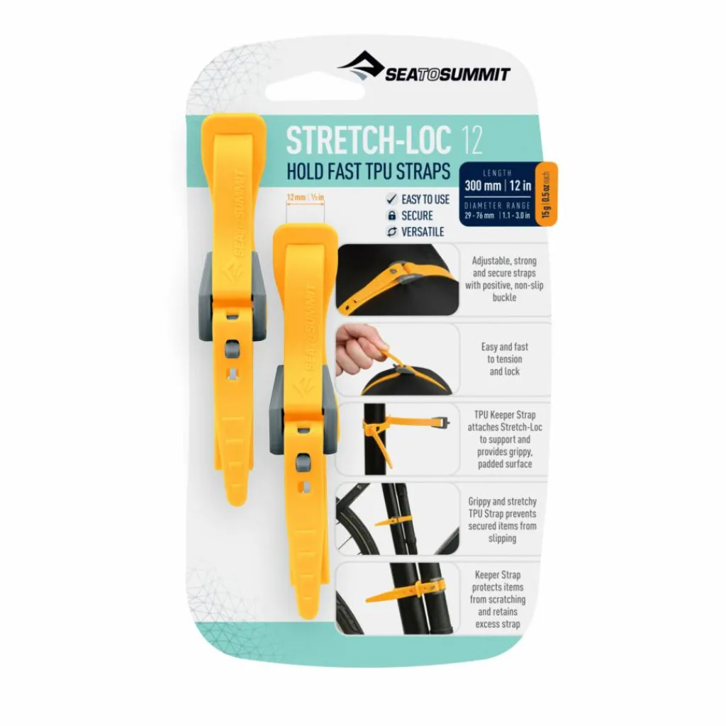 Overige Accessoires-Sea To Summit Stretch-Loc TPU straps 300 x 12 mm yellow per 2 stuks