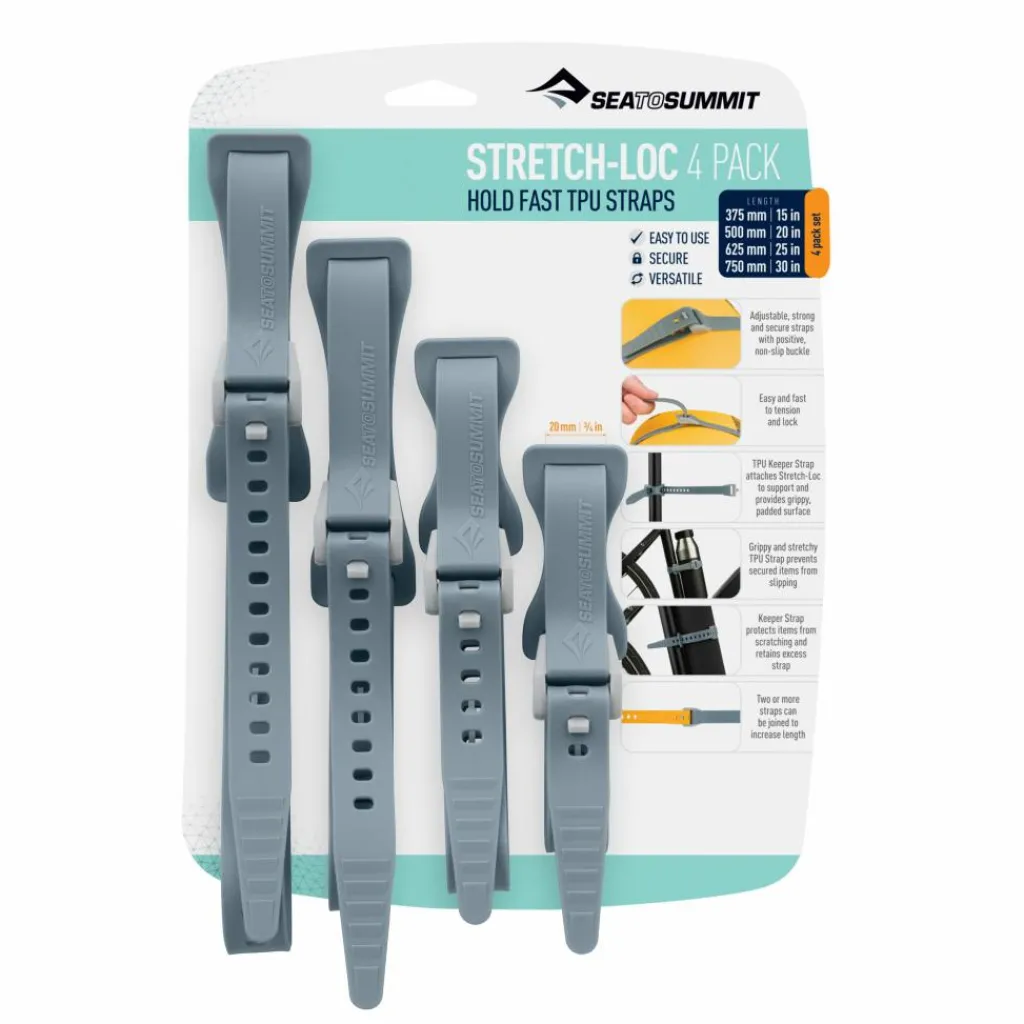 Overige Accessoires-Sea To Summit Stretch-Loc TPU straps grey per 4 stuks