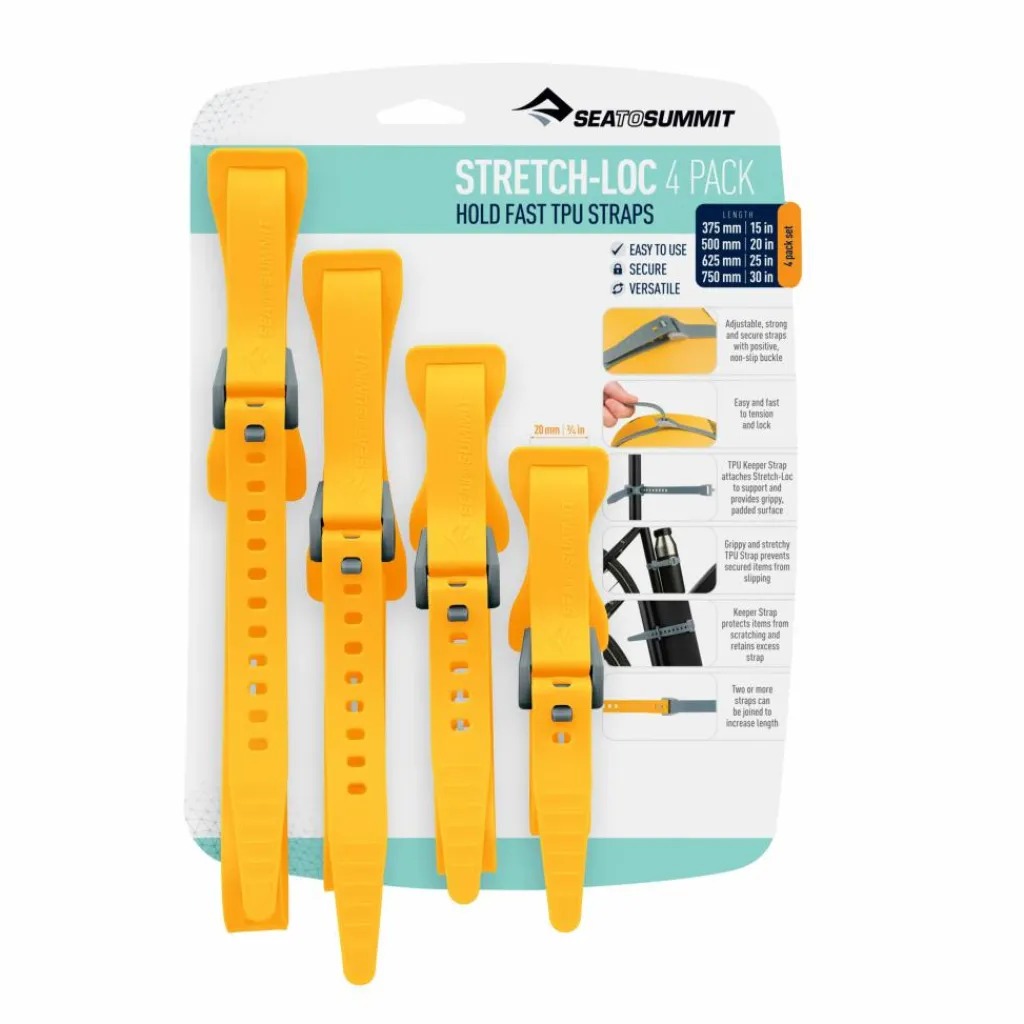 Overige Accessoires-Sea To Summit Stretch-Loc TPU straps yellow per 4 stuks
