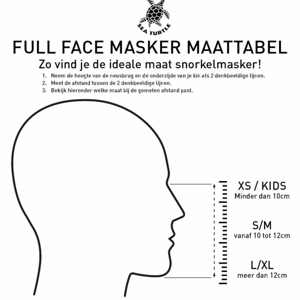 Zwemmen & Duiken-Sea Turtle snorkelmasker white black - S - M