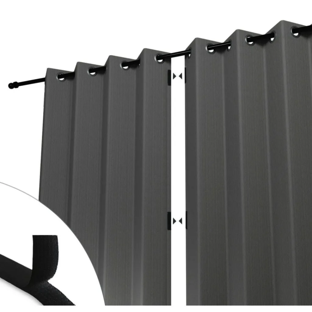 Zonwering-Shadow Comfort Buitengordijnen 137 x 220 cm cool grey per 2 stuks